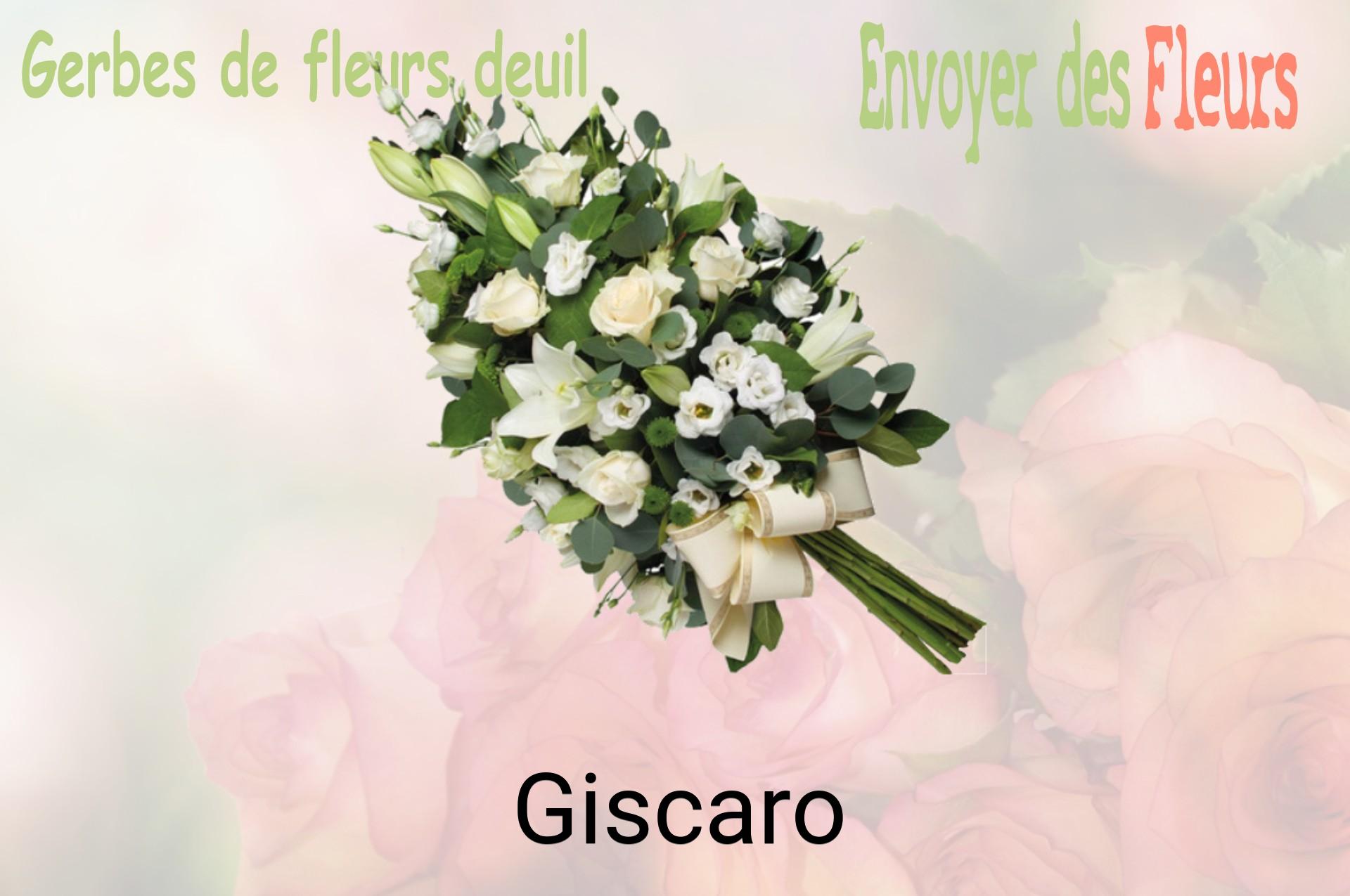 Gerbe de fleurs de deuil livrée à Giscaro